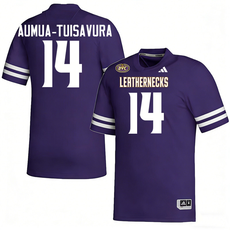 Western Illinois Leathernecks #14 Buju Aumua-Tuisavura College Football Jerseys,Uniforms-Purple